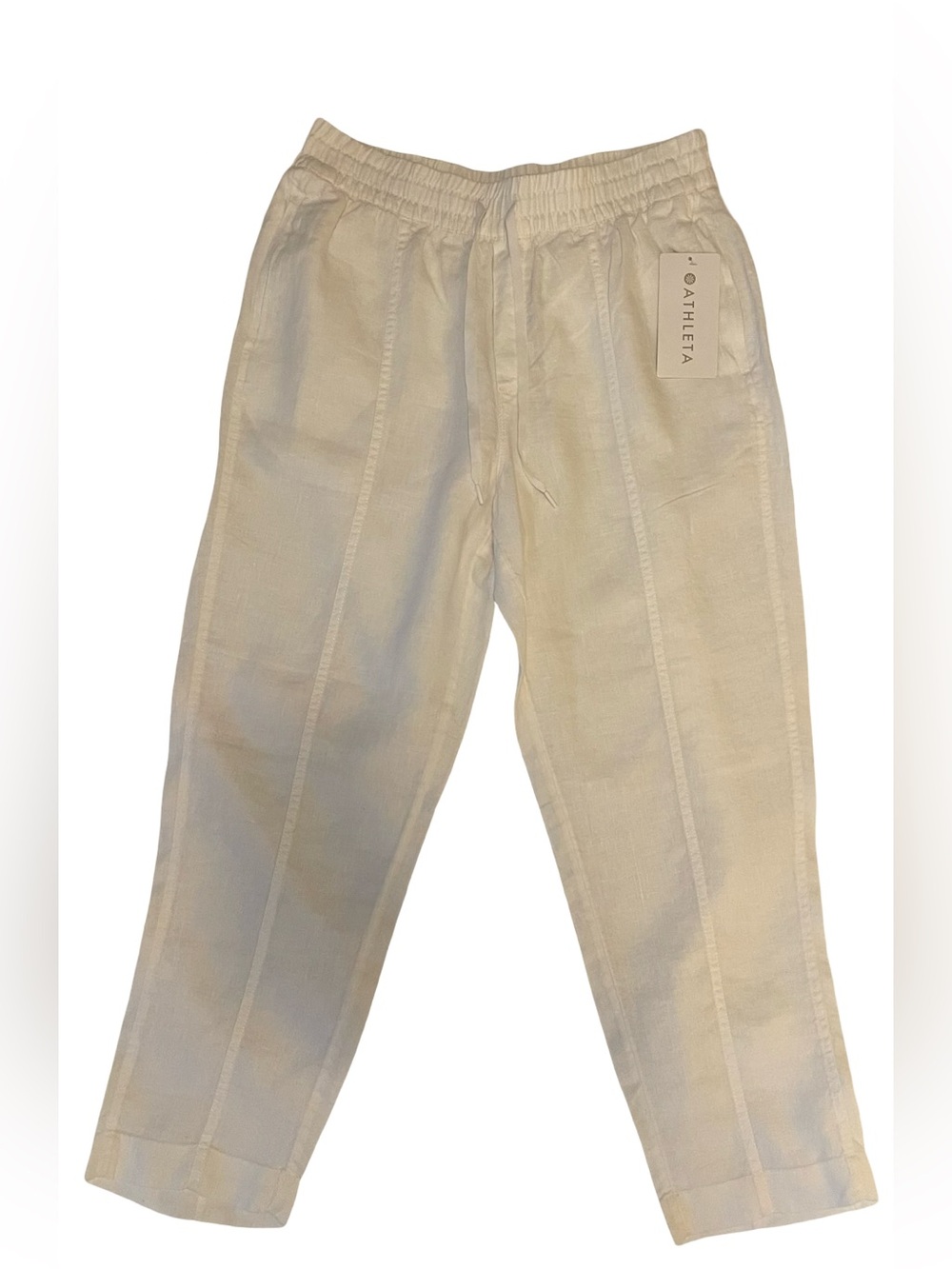 Athleta White Wide-Leg Drawstring Pants